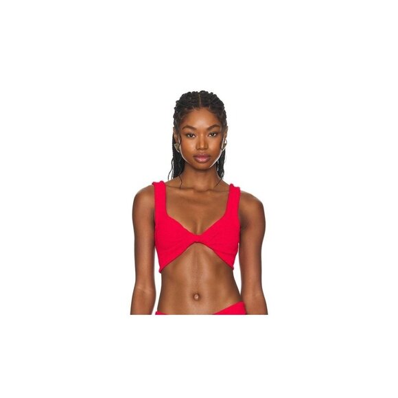 Hunza G Juno Bikini Top in Red One Size New Womens swimsuit - Picture 8 of 10